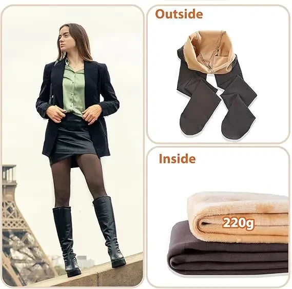BareLure™ CozySheer™ Thermal Tights (Fake Sheer • Fleece Lined • Winter Warm)