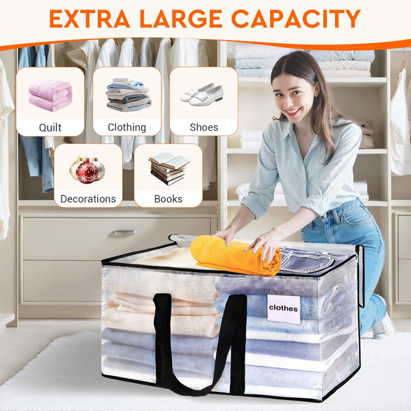 Designed with an extra-large 93L capacity, StoreMax™ helps you neatly store blankets, comforters, seasonal clothing, pillows, toys, and more while protecting them from dust and moisture.