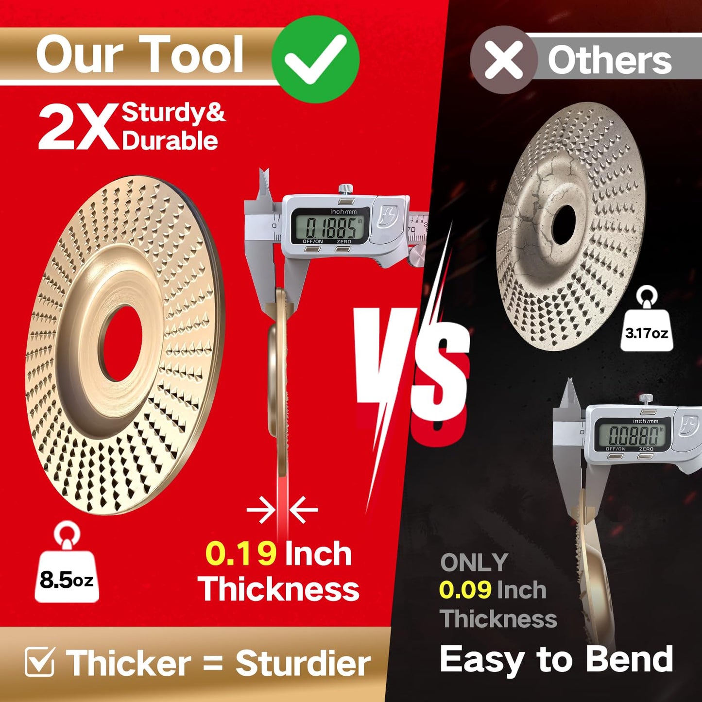 GripForge™ Wood Carving Disc Set